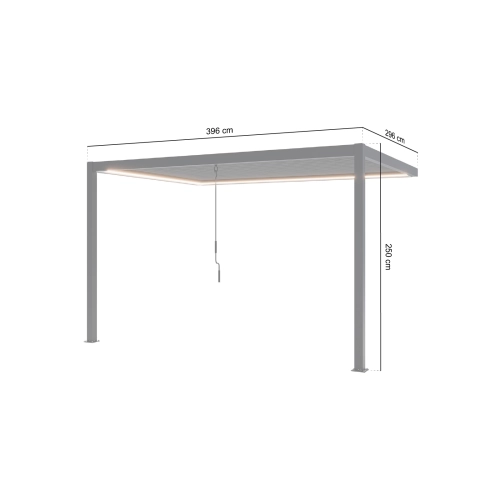 Przyścienna Pergola tarasowa aluminiowa NORDVIC Skyline LED Light - 3 x 4 m Antracyt